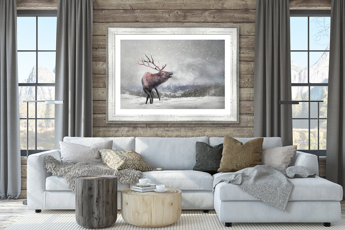 Elk in Winter Art